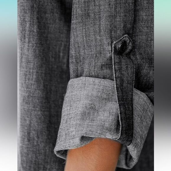 Elegant NWOT Midnight Blue V-Neck Dress Sz L - Picture 4 of 4